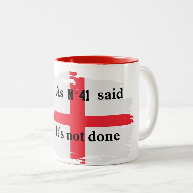 De Café Em Dois Tons Caneca Citação Futebol Inglaterra Nº 41 (Frente Esquerda)