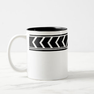 De Café Em Dois Tons Caneca Clássica com Padrão Tribal Geométrico Preto