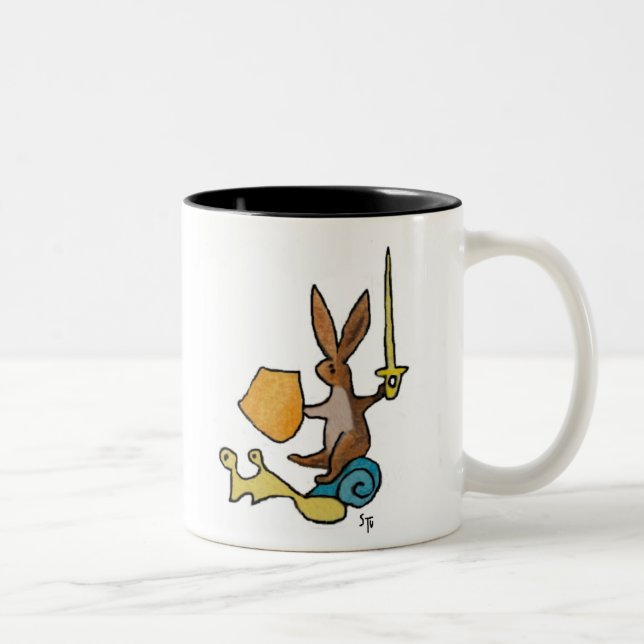 De Café Em Dois Tons Caneca Coelho Medieval (Direita)