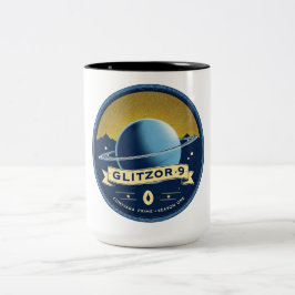 De Café Em Dois Tons Caneca Colecionável Glitzor-9 Mundo Anelado – Embl