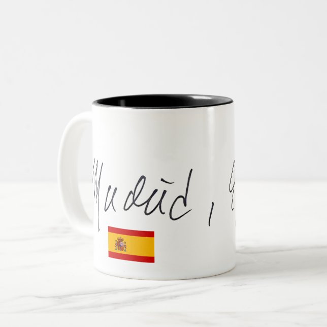 De Café Em Dois Tons Caneca Colecionável Madrid (Frente Esquerda)