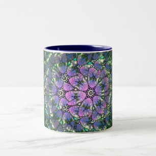 De Café Em Dois Tons Caneca colorida #2 do caleidoscópio