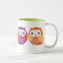 De Café Em Dois Tons Caneca colorida da coruja