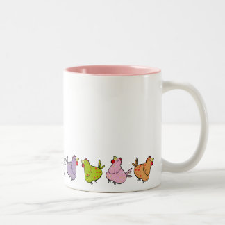 De Café Em Dois Tons Caneca colorida da galinha