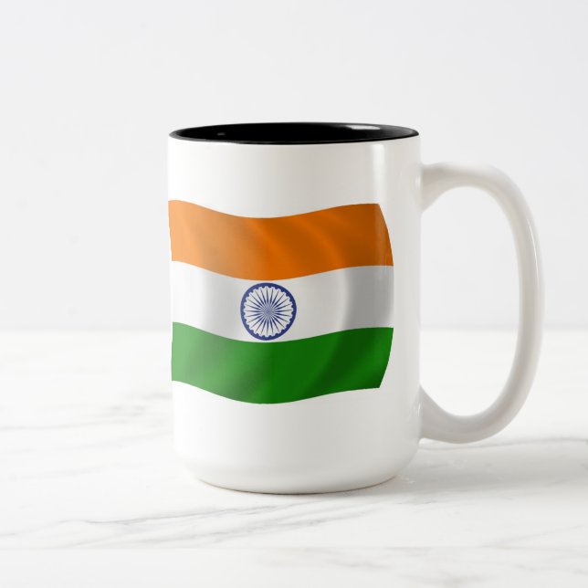 De Café Em Dois Tons Caneca com a Bandeira da Índia (Direita)