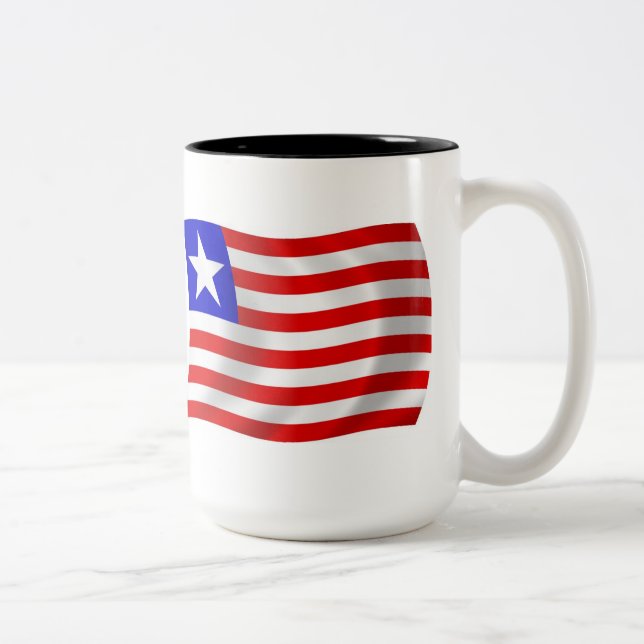 De Café Em Dois Tons Caneca com a Bandeira da Libéria (Direita)