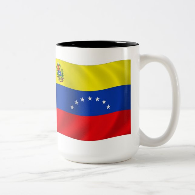De Café Em Dois Tons Caneca com a Bandeira da Venezuela (Direita)