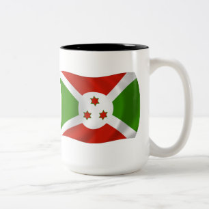 De Café Em Dois Tons Caneca com a Bandeira do Burundi