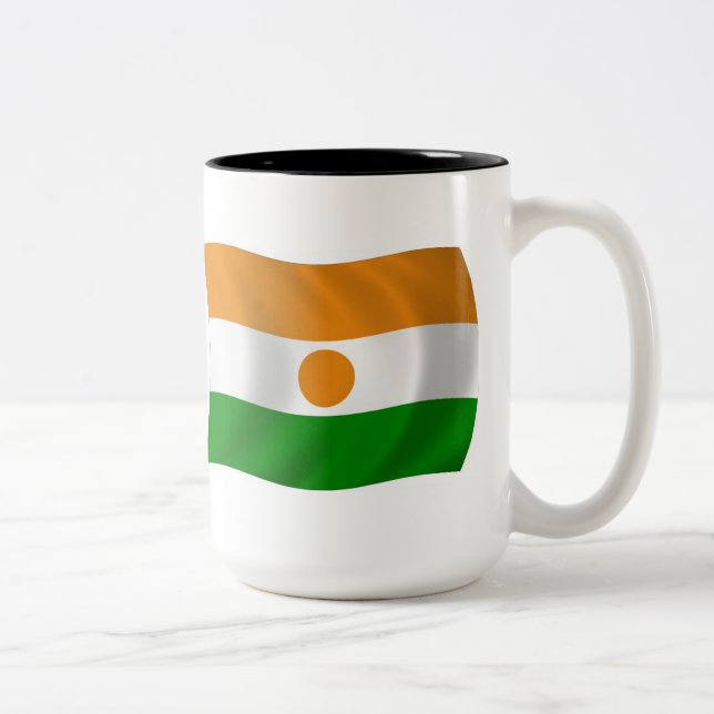 De Café Em Dois Tons Caneca com a Bandeira do Níger (Direita)