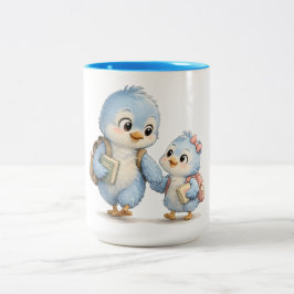 De Café Em Dois Tons Caneca com Acabamento Blue Bird Irmão Irmã