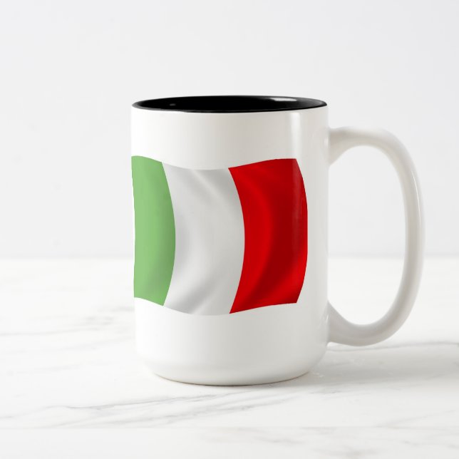 De Café Em Dois Tons Caneca com Bandeira da Itália (Direita)