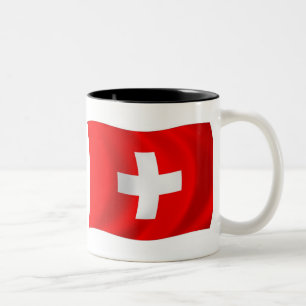De Café Em Dois Tons Caneca com Bandeira da Suíça