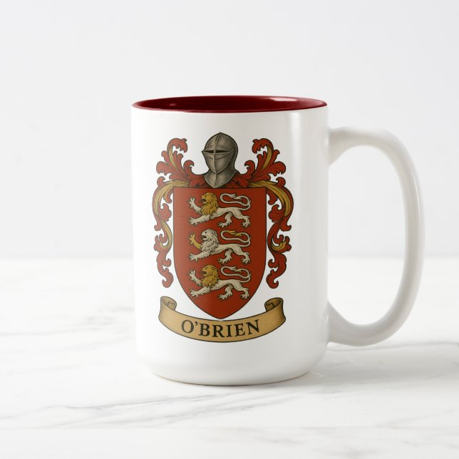 De Café Em Dois Tons Caneca com Brasão da Família O'Brien (Direita)