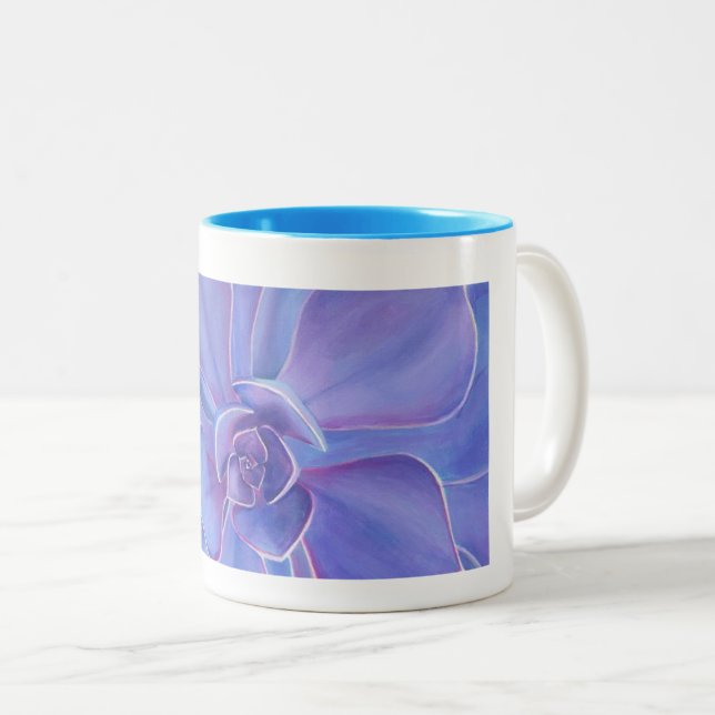 De Café Em Dois Tons Caneca com Desenho Floral (Frente Esquerda)