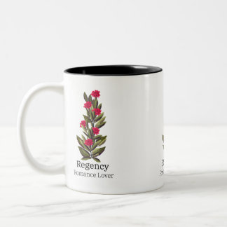 De Café Em Dois Tons Caneca com design floral vermelho romance amantes,
