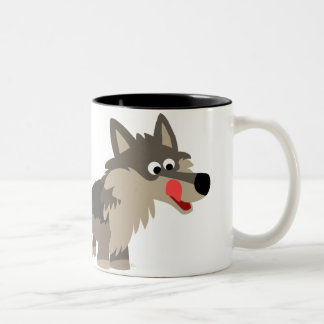 De Café Em Dois Tons Caneca com fome do lobo dos desenhos animados