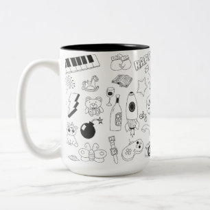 De Café Em Dois Tons Caneca Com Imagem Fofa