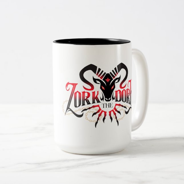 De Café Em Dois Tons Caneca com Logo do ZorktheDork (Frente Esquerda)