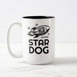 De Café Em Dois Tons Caneca com Logo Empilhado Preto e Branco STARDOG C