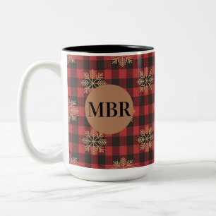 De Café Em Dois Tons Caneca com Monograma da Cozinha Country com Flocos