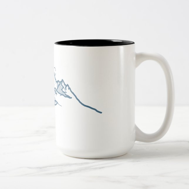 De Café Em Dois Tons caneca com montanha azul (Direita)