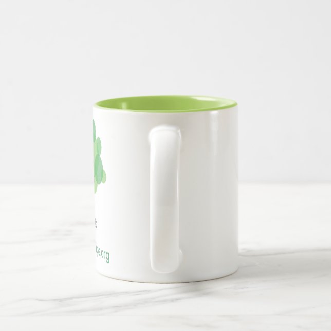 De Café Em Dois Tons Caneca com o interior do verde limão - deixado (Alça)