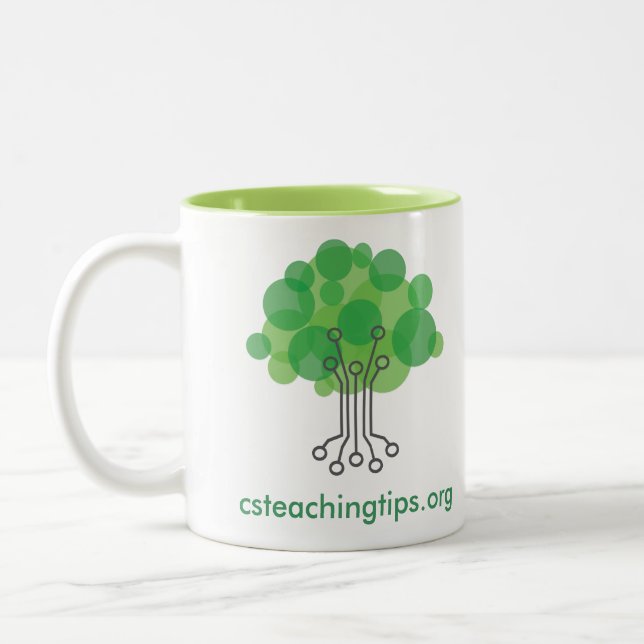 De Café Em Dois Tons Caneca com o interior do verde limão - direito (Esquerda)