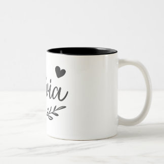De Café Em Dois Tons Caneca com o Nome Olivia – Nome Inglês Personaliza