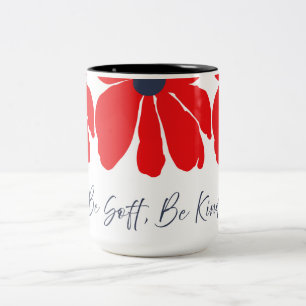 De Café Em Dois Tons Caneca com Padrão Floral Vermelho