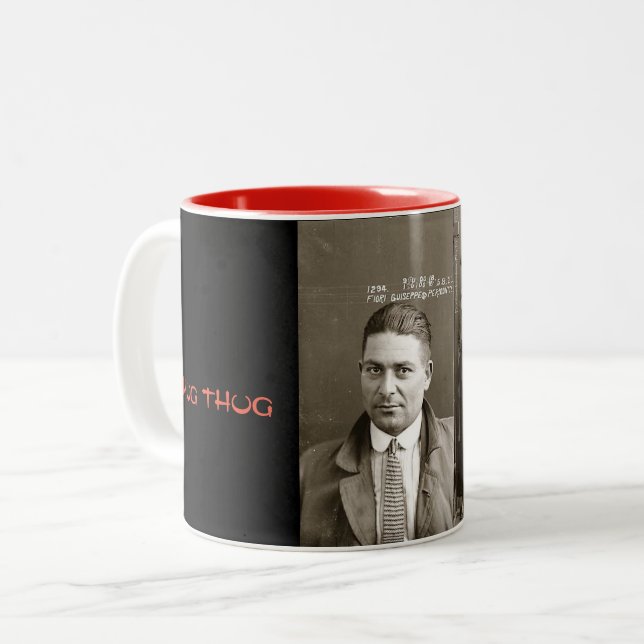 De Café Em Dois Tons Caneca com um vândalo (Frente Esquerda)