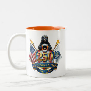 De Café Em Dois Tons Caneca Comemorativa dos 250 Anos da Guarda Costeir
