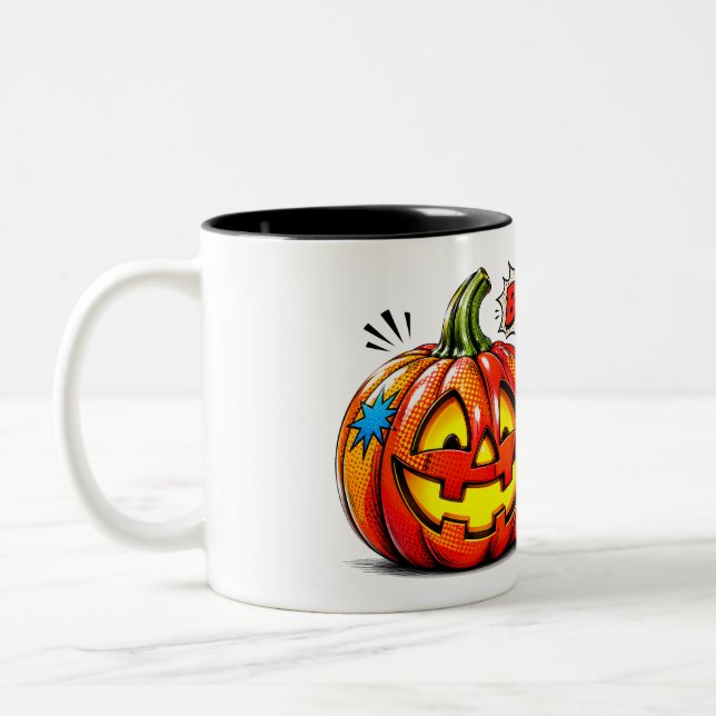De Café Em Dois Tons Caneca Comic Book Pow Pumpkin I (Esquerda)