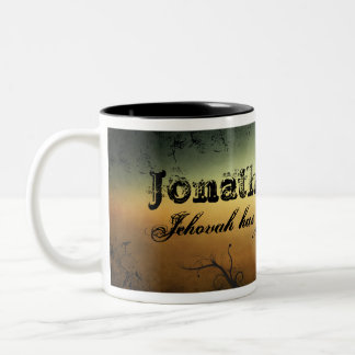 De Café Em Dois Tons Caneca conhecida com fundo & pias batismais do