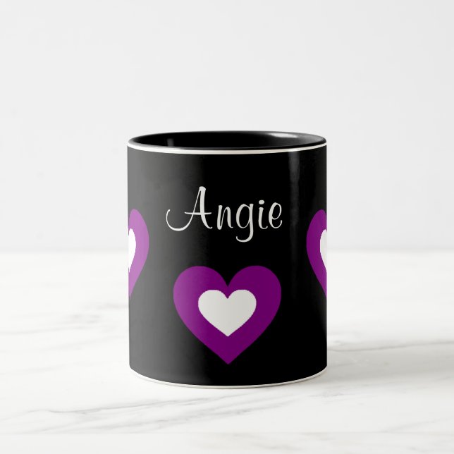 De Café Em Dois Tons Caneca conhecida customizável dos namorados dos (Centro)