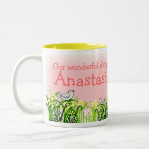 De Café Em Dois Tons Caneca conhecida feita sob encomenda do primavera