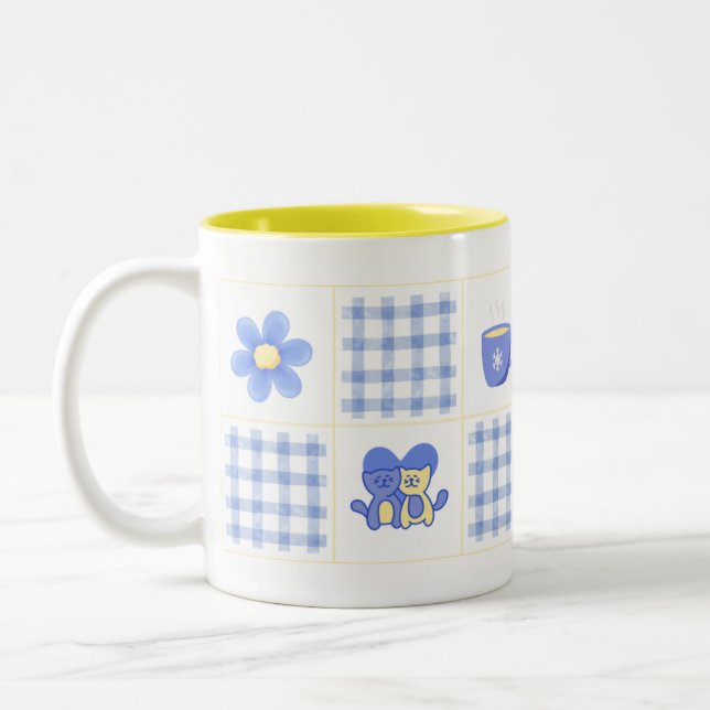 De Café Em Dois Tons Caneca Coquette Estética (Esquerda)