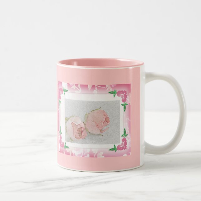 De Café Em Dois Tons Caneca cor-de-rosa (Direita)