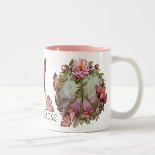 De Café Em Dois Tons Caneca cor-de-rosa da paz
