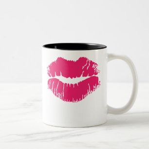 De Café Em Dois Tons Caneca cor-de-rosa do batom