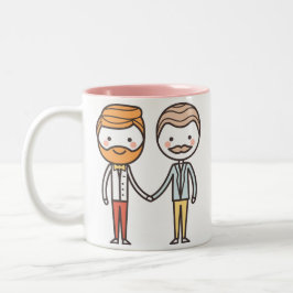 De Café Em Dois Tons caneca cor-de-rosa e branca do dia dos namorados