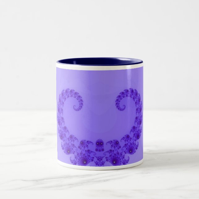 De Café Em Dois Tons Caneca Coração Roxo Azul (Centro)