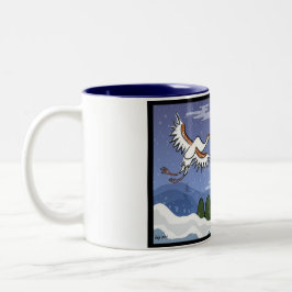 De Café Em Dois Tons Caneca coreana do guindaste do Natal