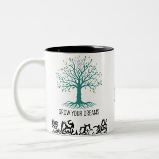 De Café Em Dois Tons Caneca Cresça Seus Sonhos – Siga a Inspiração dos