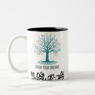 De Café Em Dois Tons Caneca Cresça Seus Sonhos – Siga Seus Sonhos Inspi