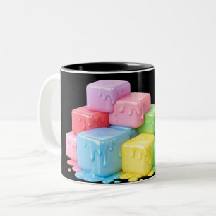 De Café Em Dois Tons Caneca Cubo Derretido Pastel