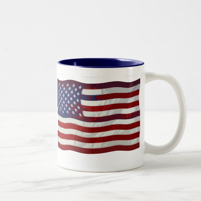 De Café Em Dois Tons Caneca customizável da bandeira dos E.U. (Direita)