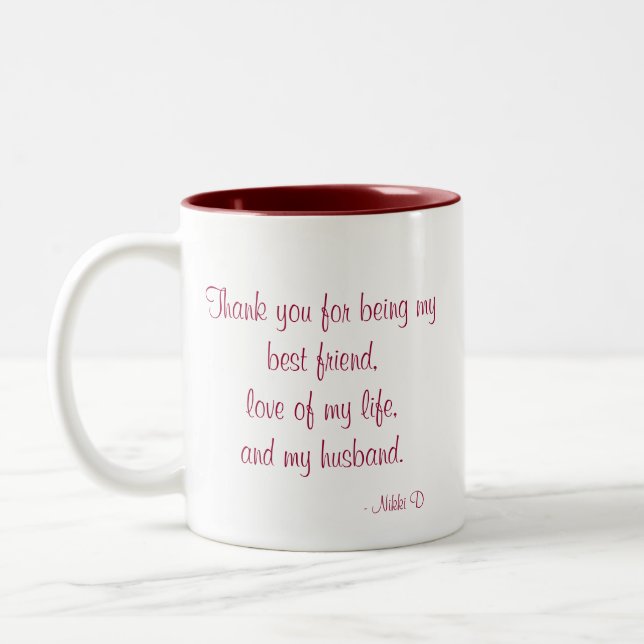 De Café Em Dois Tons Caneca customizável do "amor" das citações (Esquerda)