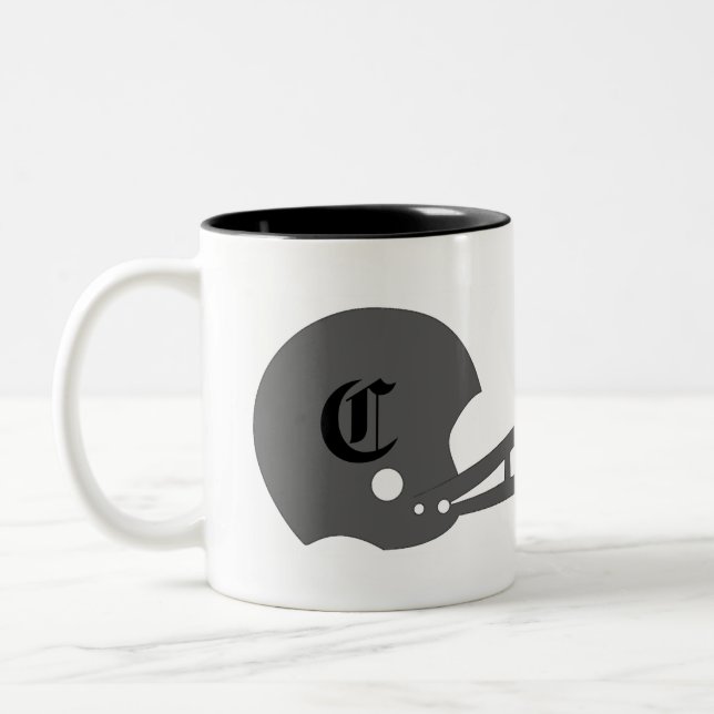 De Café Em Dois Tons Caneca customizável do futebol da fantasia (Esquerda)