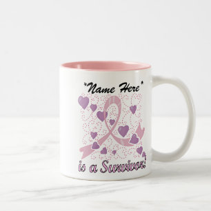 De Café Em Dois Tons Caneca customizável do sobrevivente do cancro da