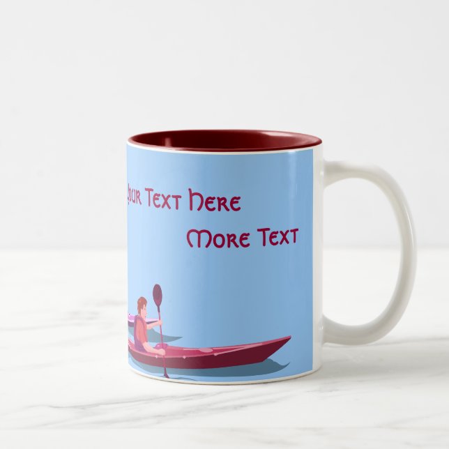 De Café Em Dois Tons Caneca customizável dos Kayakers (Direita)